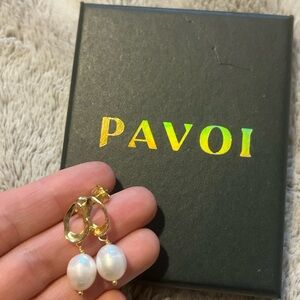 PAVOI Gold and Pearl Dangle Earrings